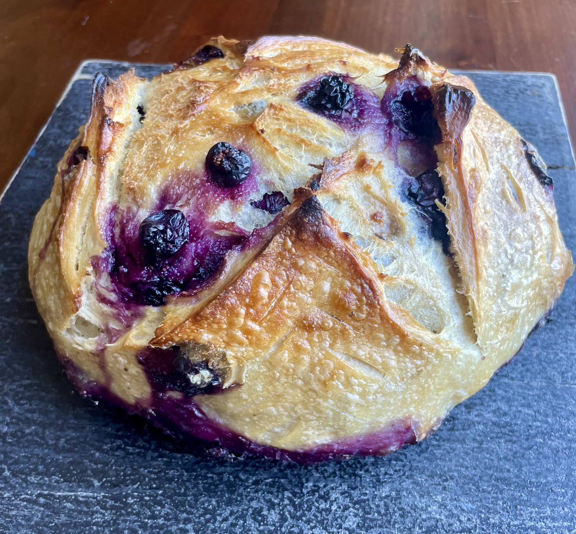 Blueberry lemon sourdough whole loaf