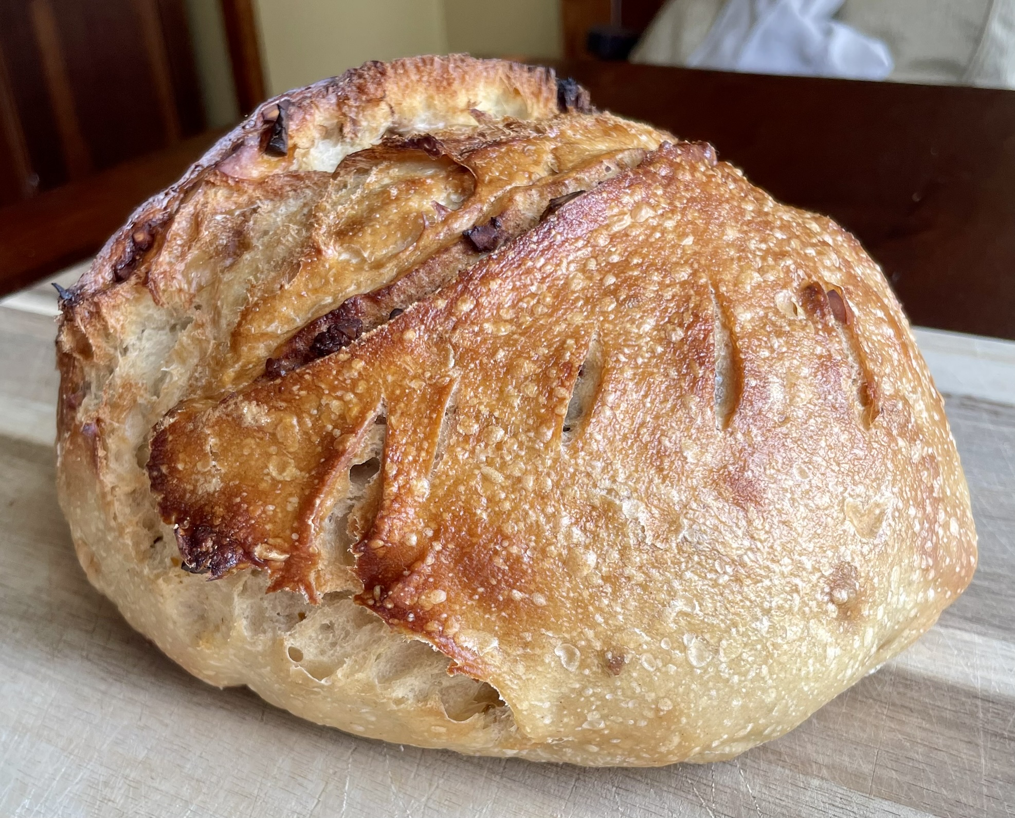 Honey pistachio sourdough whole loaf